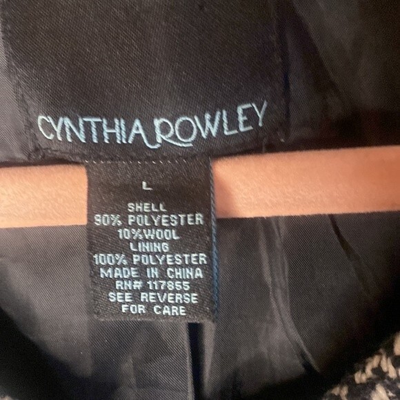 Cynthia Rowley wool blazer jacket sequin herringbone coat country club L - Picture 7 of 13